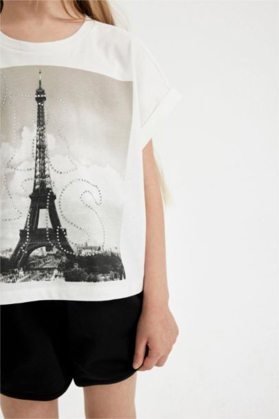 Girl Printed T-Shirt Shorts 2 Piece Set