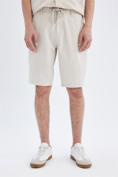 Regular Fit Gabardine Regular Hem Bermuda