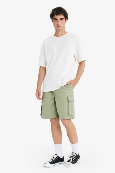 Kargo Fit Gabardin Bermuda Şort