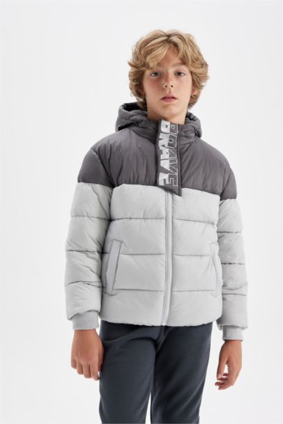 Boy Hooded Fleece Lined Waterproof Jacket