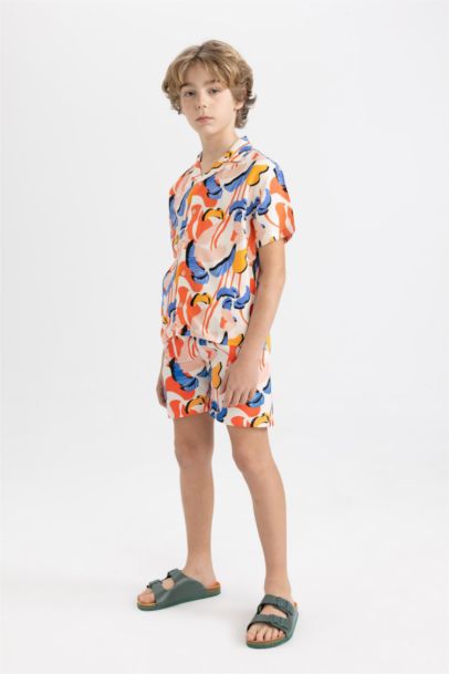Boy Patterned Swim Shorts