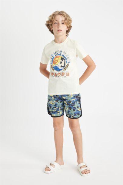 Boy Patterned Swim Shorts