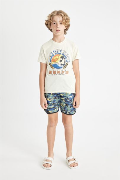 Boy Patterned Swim Shorts