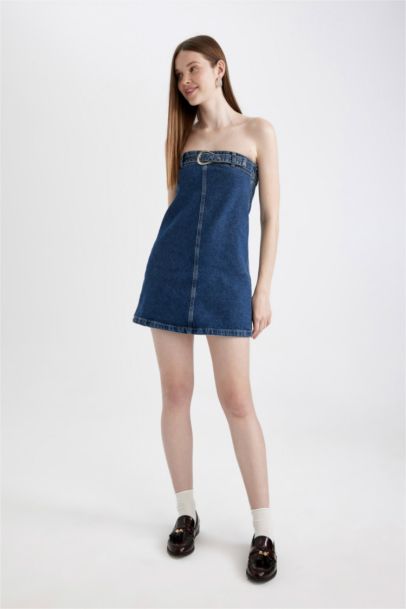 Fashion Fit Strapless Denim Mini Dress