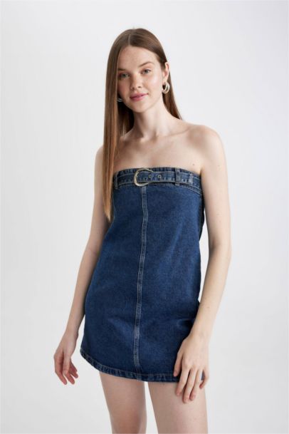 Fashion Fit Strapless Denim Mini Dress