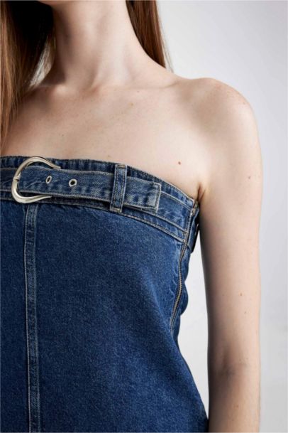 Fashion Fit Strapless Denim Mini Dress