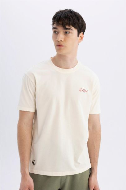 Regular Fit Crew Neck Back Printed T-Shirt