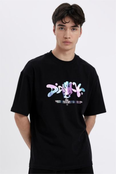 Comfort Regular Fit Crew Neck Back Printed T-Shirt
