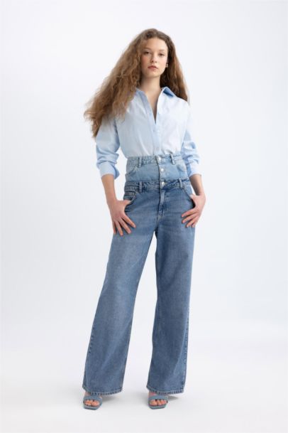 Wide Leg High Waist Long Jeans