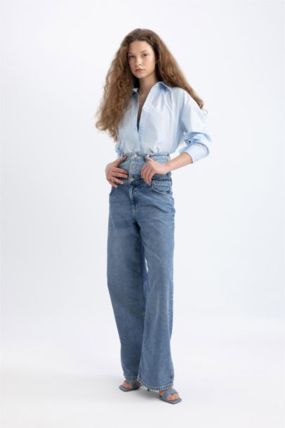 Wide Leg High Waist Long Jeans