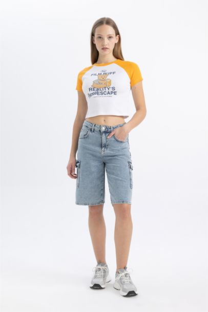 Slim Fit Crew Neck Camisole Short Sleeve T-Shirt