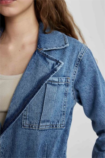 Long Sleeve Denim Jumpsuit