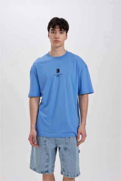 Comfort Regular Relaxed Fit Crew Neck Printed T-Shirt