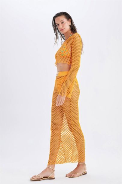 تنورة بحر طويل شبكي قصة عادية من Declara x DeFacto