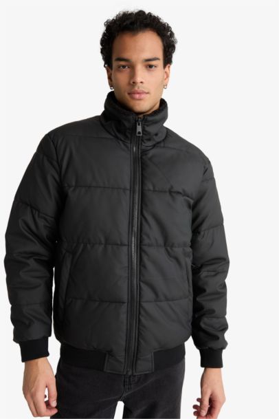 Waterproof Regular Fit Shirt Collar Lined Faux Leather Jacket