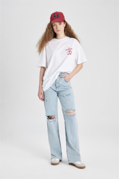 Oversize Fit Crew Neck Short Sleeve T-Shirt