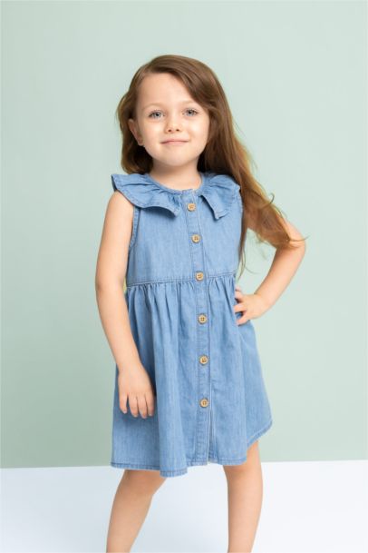 Baby Girl Sleeveless Denim Dress