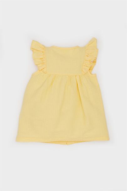 قميص بناتي محكم قصة عادية بياخة مستديرة