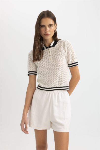 Regular Fit Polo Collar Pullover