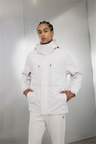 DefactoFit Boy Gray Waterproof Regular Fit Hooded Jacket