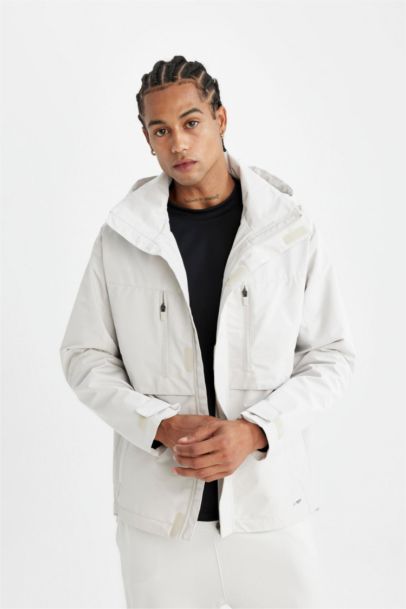 DefactoFit Boy Gray Waterproof Regular Fit Hooded Jacket