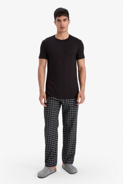 Regular Fit Long Checked Pajama Bottoms