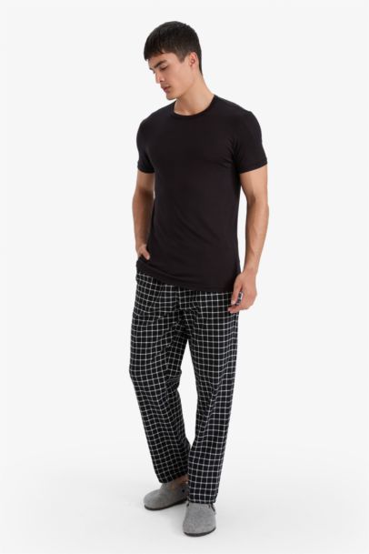 Regular Fit Long Checked Pajama Bottoms