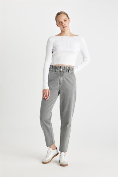 Paperbag Fit Denim Trousers