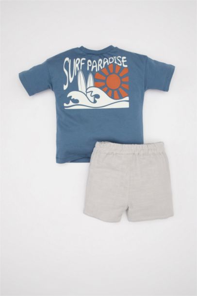 Baby Boy Printed Short Sleeve T-Shirt Shorts 2 Piece Set