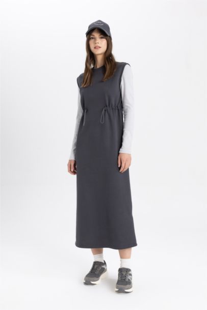 Robe Longue en tissu Sweat-shirt fin à coupe régulière