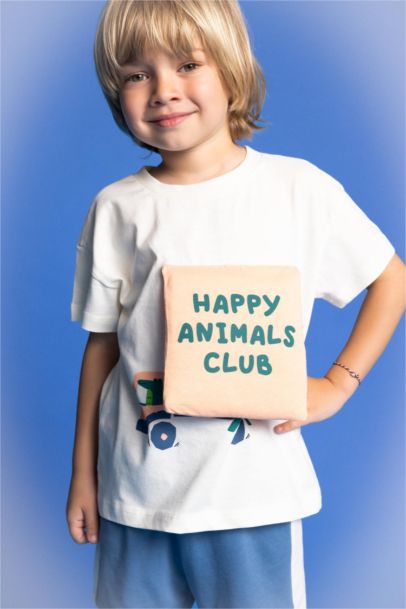 T-Shirt imprimé Véhicule Manches Courtes Col Bateau pour Bébé Garçon