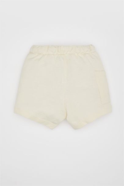 Baby Boy Regular Fit Label Printed Pique Shorts