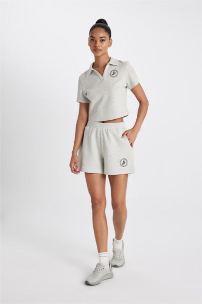 DeFactoFit NBA Los Angeles Lakers Cropped Waffle Shorts