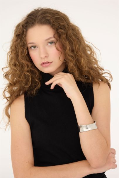 Woman Handcuff Silver Bracelet