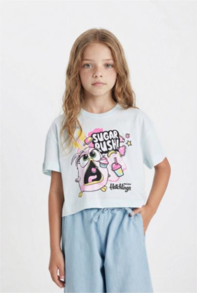 Hatsune Miku Bisiklet Yaka Kısa Kollu Tişört Kız Çocuk