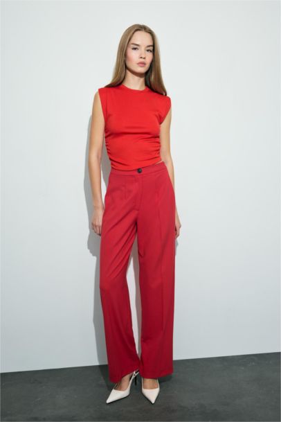 Wide Leg High Waist Standard Length Trousers