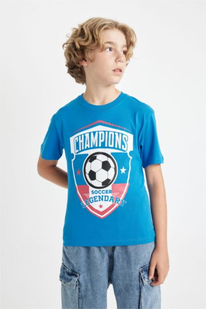 تيشيرت ولادي نص ردن مطبوع قصة عادية