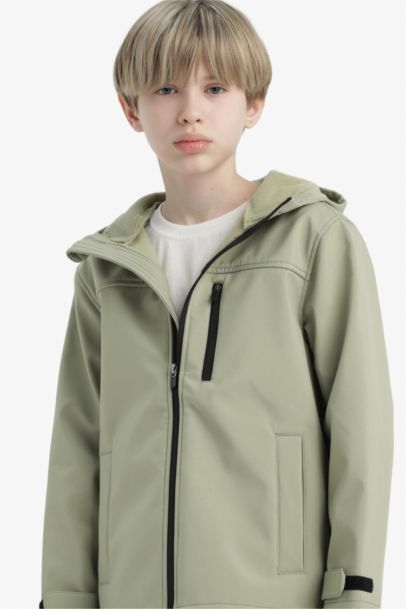 Su İtici Kapüşonlu Polar Astarlı Yağmurluk Erkek Çocuk