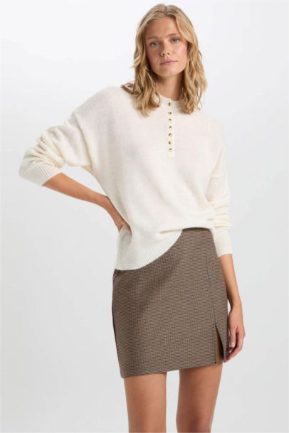 A Cut Plaid Normal Waist Mini Skirt