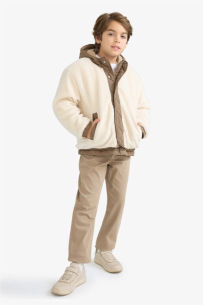 Boy Hooded Plush Jacket