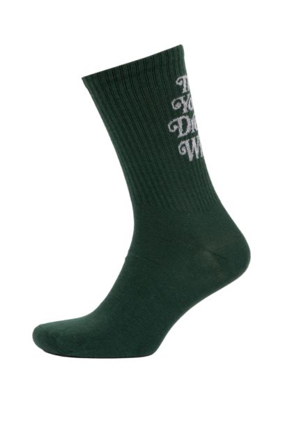 Erkek Slogan Baskılı Rahat Lastikli 3'lü Pamuklu Uzun Çorap