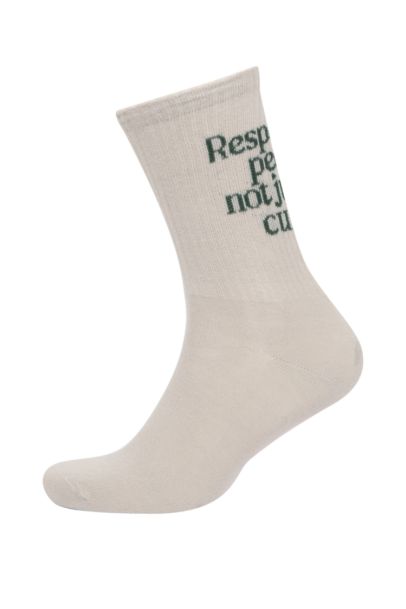 Erkek Slogan Baskılı Rahat Lastikli 3'lü Pamuklu Uzun Çorap