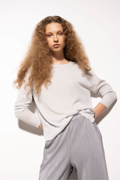 Regular Fit Crew Neck Basic Knit Pullover