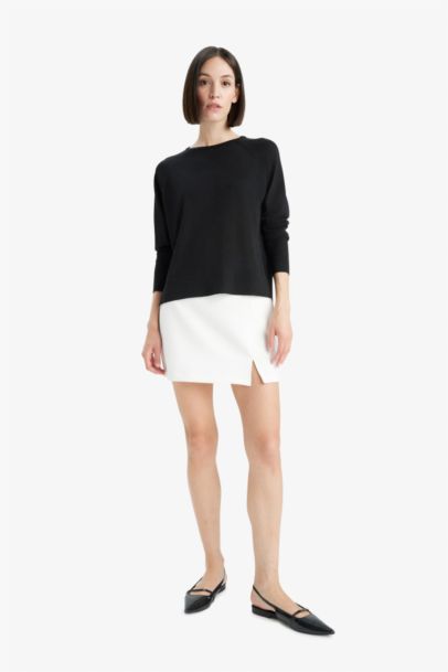 Pull en maille à col rond Coupe régulière