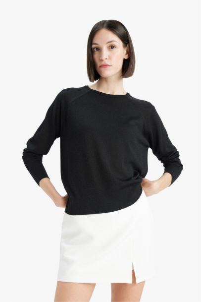 Pull en maille à col rond Coupe régulière