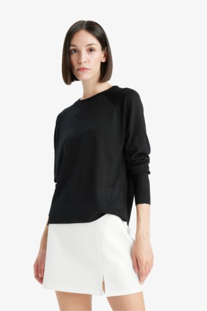 Pull en maille à col rond Coupe régulière