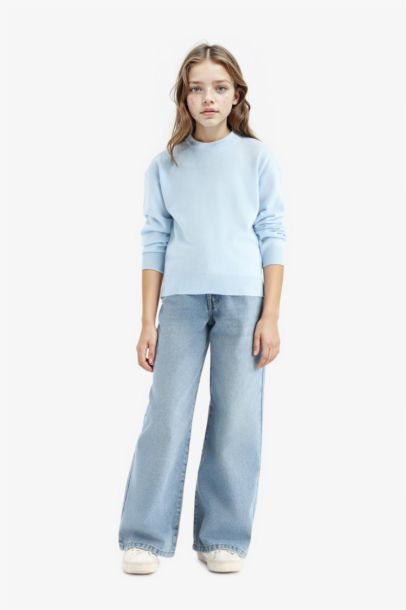 Girl Standard Fit Crew Neck Knit Pullover