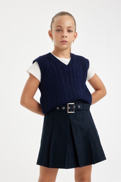 فيست بناتي تريكو كحلي قصة عادية