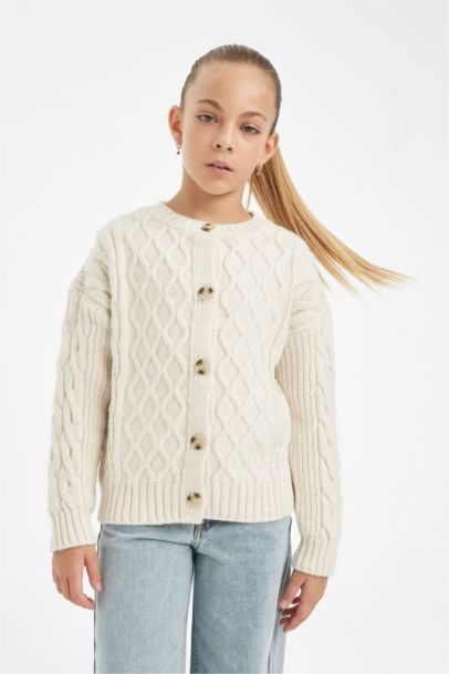 Standard Fit Crew Neck Cardigan