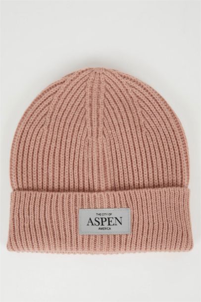 Woman City Themed Woven Labeled Beanie
